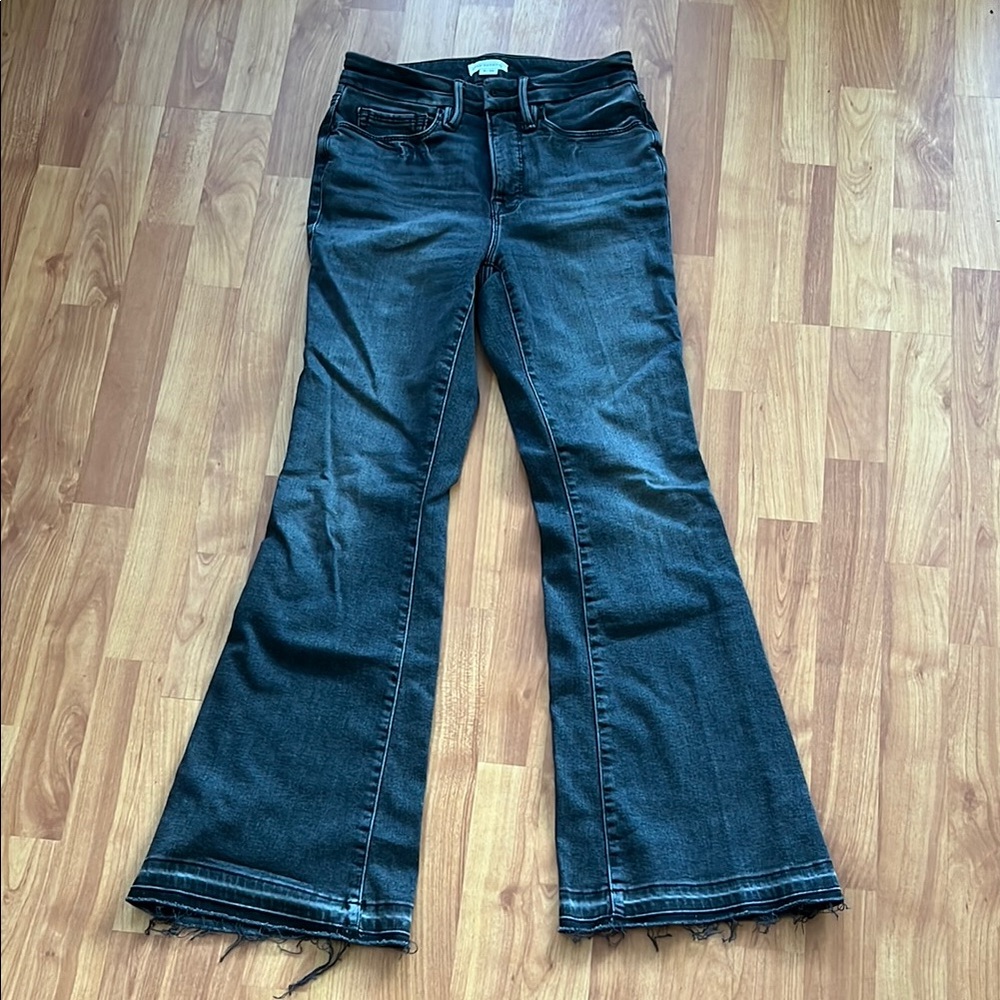 Good American Good Petite Black Flare Jeans